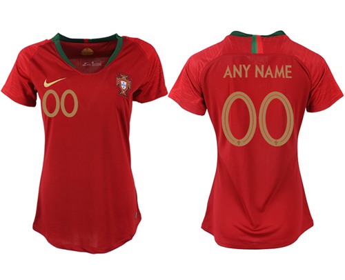 Women's Portugal Personalized Home Soccer Country Jersey