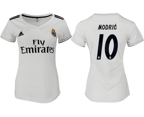 Women's Real Madrid #10 Modric Home Soccer Club Jersey