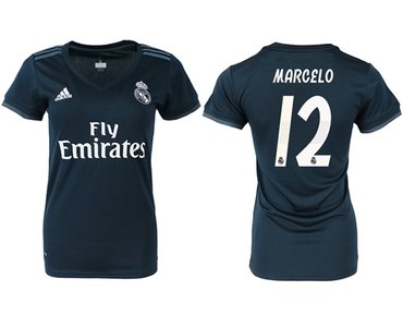 Women's Real Madrid #12 Marcelo Away Soccer Club Jersey