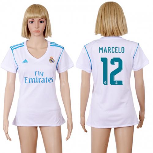 Women's Real Madrid #12 Marcelo Home Soccer Club Jersey