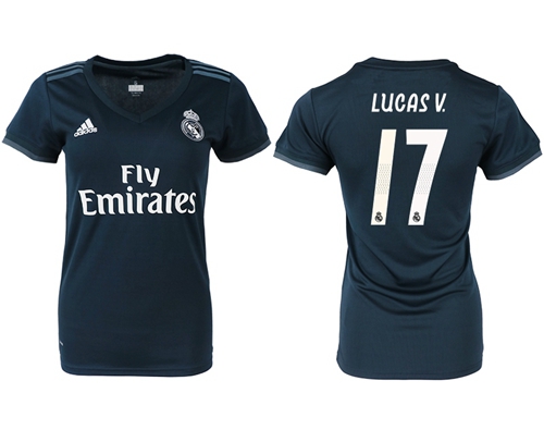 Women's Real Madrid #17 Lucas V. Away Soccer Club Jersey