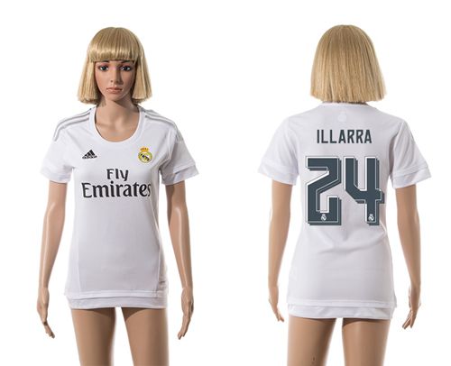 Women's Real Madrid #24 Illarra Home Soccer Club Jersey
