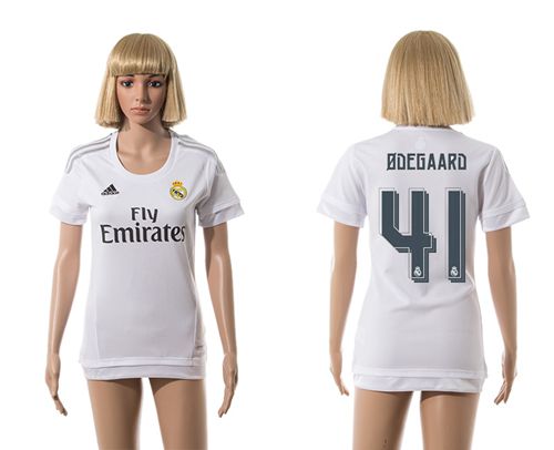 Women's Real Madrid #41 Odegaard Home Soccer Club Jersey