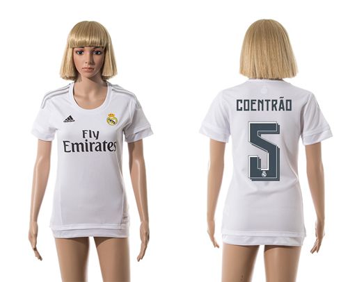 Women's Real Madrid #5 Coentrao Home Soccer Club Jersey