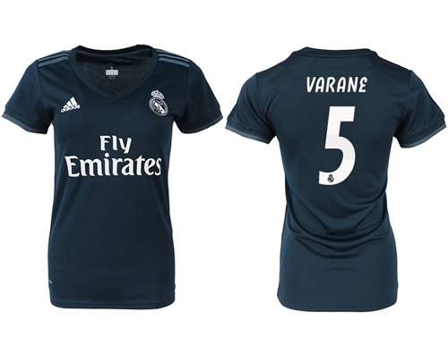 Women's Real Madrid #5 Varane Away Soccer Club Jersey