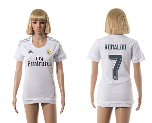 Women's Real Madrid #7 Ronaldo Home Soccer Club Jersey