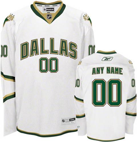 Women's Reebok Dallas Stars Customized Authentic White Third NHL Jersey