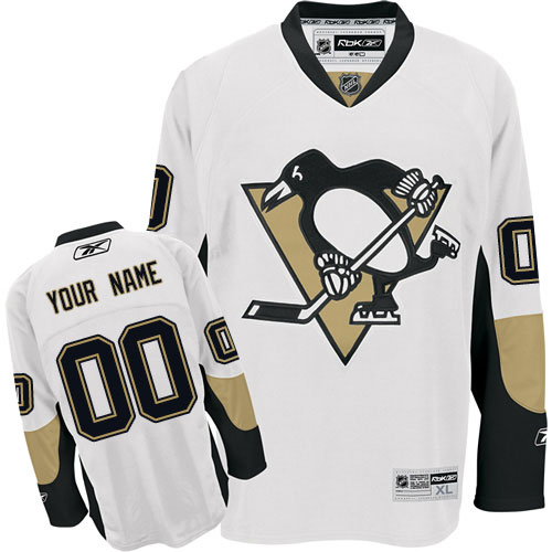 Women's Reebok Pittsburgh Penguins Customized Authentic White Away NHL Jersey