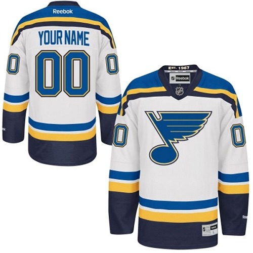 Women's Reebok St. Louis Blues Customized Authentic White Away NHL Jersey