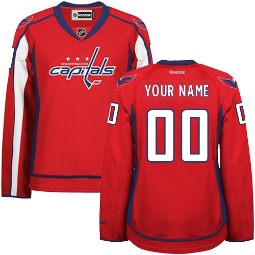 Women's Reebok Washington Capitals Customized Authentic Red Home NHL Jersey