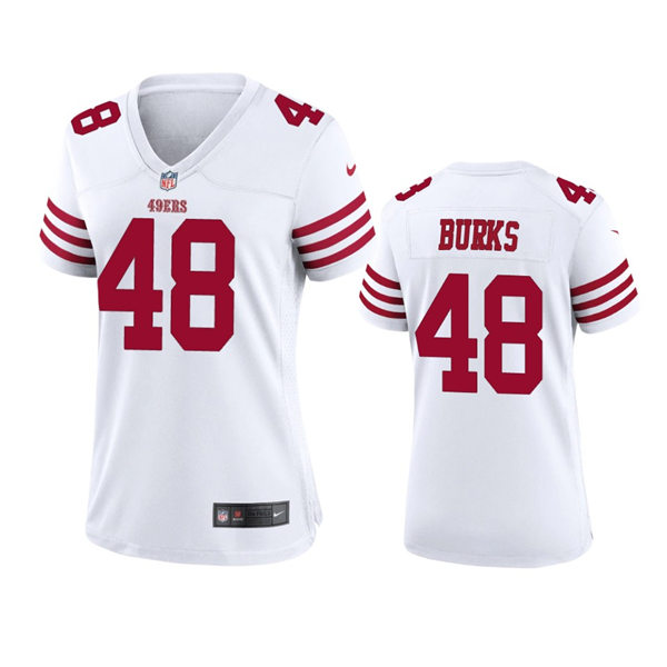 Women's San Francisco 49ers #48 Oren Burks Nike White Limited Player Jersey