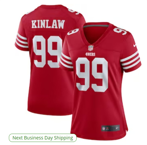 Women's San Francisco 49ers Javon Kinlaw Nike Scarlet Player Jersey