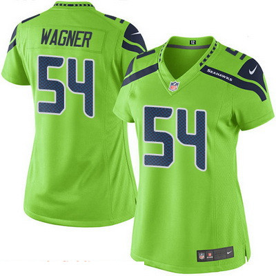 Women's Seattle Seahawks #54 Bobby Wagner Green 2016 Color Rush Stitched NFL Nike Limited Jersey