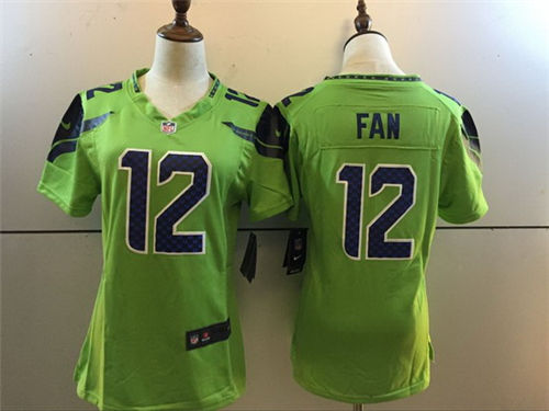 Women's Seattle Seahawks 12th Fan Green 2016 Color Rush Stitched NFL Nike Limited Jersey