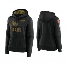 Women's Tennessee Titans Black 2020 Salute to Service Sideline Performance Pullover Hoodie
