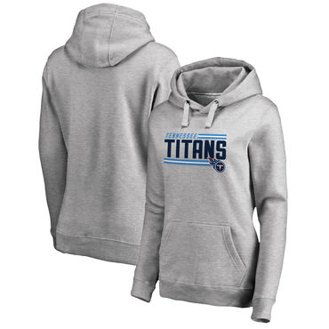 Women's Tennessee Titans NFL Pro Line By Fanatics Branded Ash Iconic Collection On Side Stripe Pullover Hoodie
