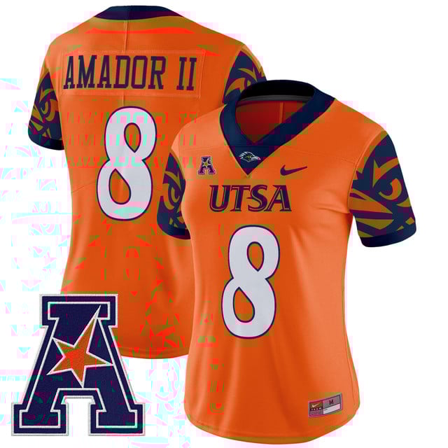 Women's UTSA Roadrunners 2025 Vapor Limited Jersey V2 orange #8 Davis Amador II