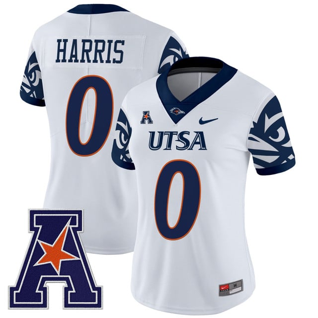 Women's UTSA Roadrunners 2025 Vapor Limited Jersey V2 white #0 Frank Harris