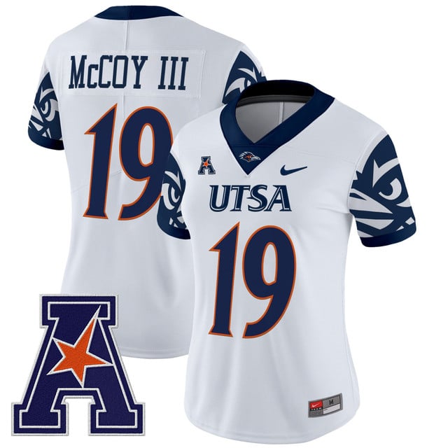 Women's UTSA Roadrunners 2025 Vapor Limited Jersey V2 white #19 Willie McCoy III