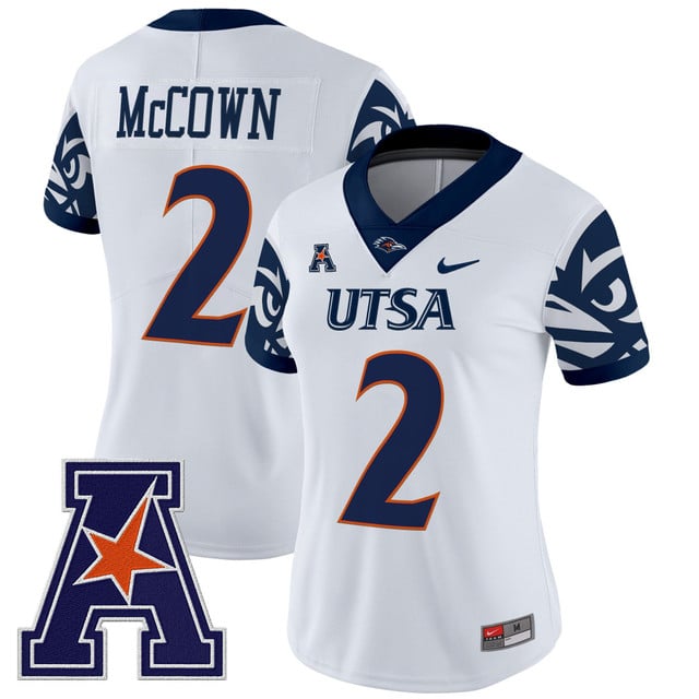 Women's UTSA Roadrunners 2025 Vapor Limited Jersey V2 white #2 Owen McConwn
