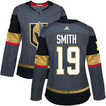Women's Vegas Golden Knights #19 Reilly Smith Adidas Gray Home Authentic NHL Jersey