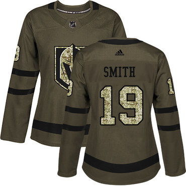 Women's Vegas Golden Knights #19 Reilly Smith Adidas Green Authentic Salute To Service NHL Jersey