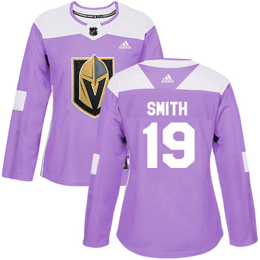 Women's Vegas Golden Knights #19 Reilly Smith Adidas Purple Authentic Fights Cancer Practice NHL Jersey