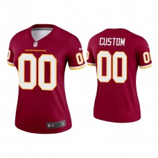 Women's Washington Football Team #00 Custom Burgundy Jersey