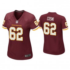 Women's Washington Football Team #62 Samuel Cosmi Burgundy Game Jersey