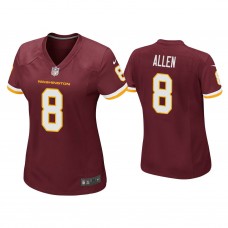 Women's Washington Football Team #8 Kyle Allen Burgundy Game Jersey