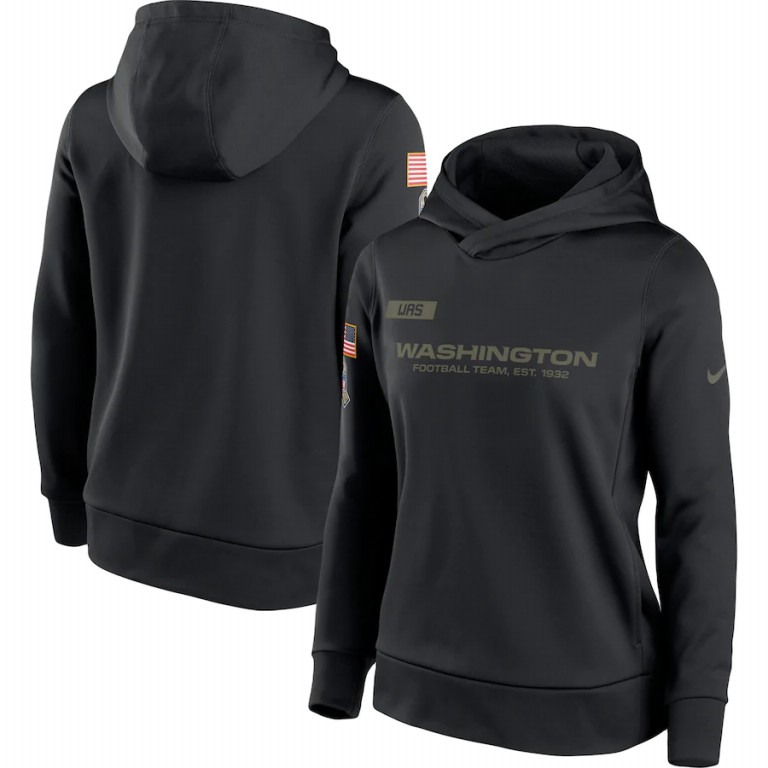 Women's Washington Football Team Nike 2020 Salute to Service Performance Pullover Hoodie Black