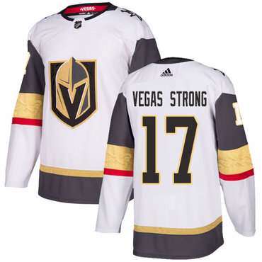 Women Adidas Golden Knights #17 Vegas Strong White Authentic Stitched NHL Jersey