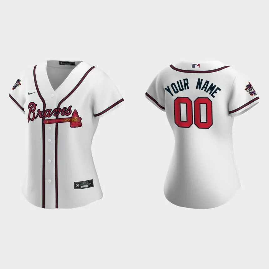 Women Atlanta Braves Custom White 2021 MLB All-Star Game Replica Jersey