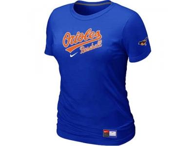 Women Baltimore Orioles NEW Blue Short Sleeve Practice T-Shirt