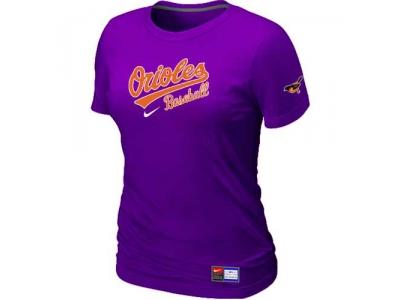 Women Baltimore Orioles NEW Purple Short Sleeve Practice T-Shirt