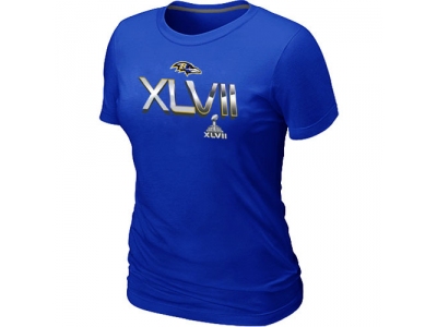 Women Baltimore Ravens 2012 Super Bowl XLVII On Our Way Blue T-Shirt