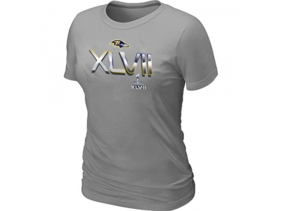 Women Baltimore Ravens 2012 Super Bowl XLVII On Our Way L.Grey T-Shirt