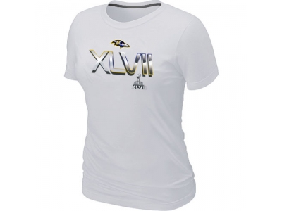 Women Baltimore Ravens 2012 Super Bowl XLVII On Our Way White T-Shirt