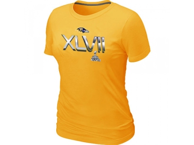 Women Baltimore Ravens 2012 Super Bowl XLVII On Our Way Yellow T-Shirt