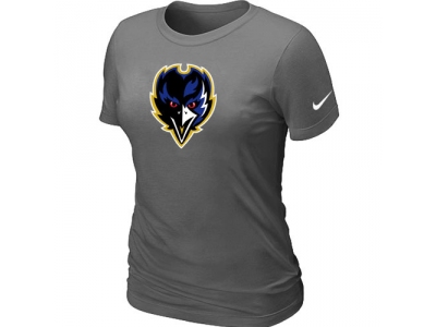 Women Baltimore Ravens Tean Logo D.Grey T-Shirt