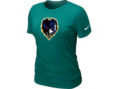 Women Baltimore Ravens Tean Logo L.Green T-Shirt