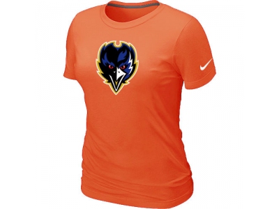 Women Baltimore Ravens Tean Logo Orange T-Shirt