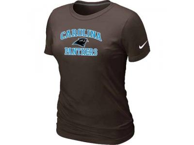 Women Carolina Panthers Heart & Soul Brown T-Shirt