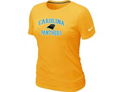Women Carolina Panthers Heart & Soul Yellow T-Shirt