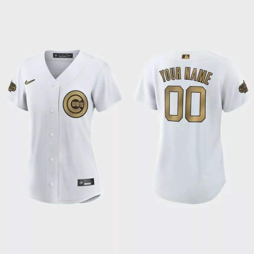 Women Chicago Cubs Custom White 2022 MLB All-Star Game Replica Jersey