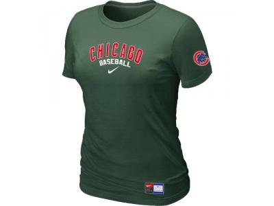 Women Chicago Cubs NEW D.Green Short Sleeve Practice T-Shirt