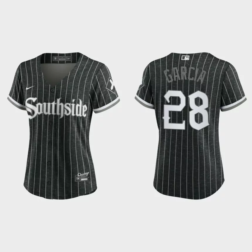 Women Chicago White Sox Leury Garcia Black 2021 City Connect Replica Jersey