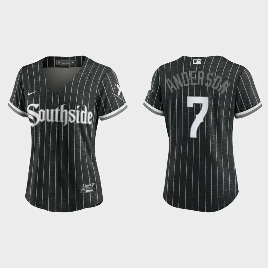 Women Chicago White Sox Tim Anderson Black 2021 City Connect Replica Jersey