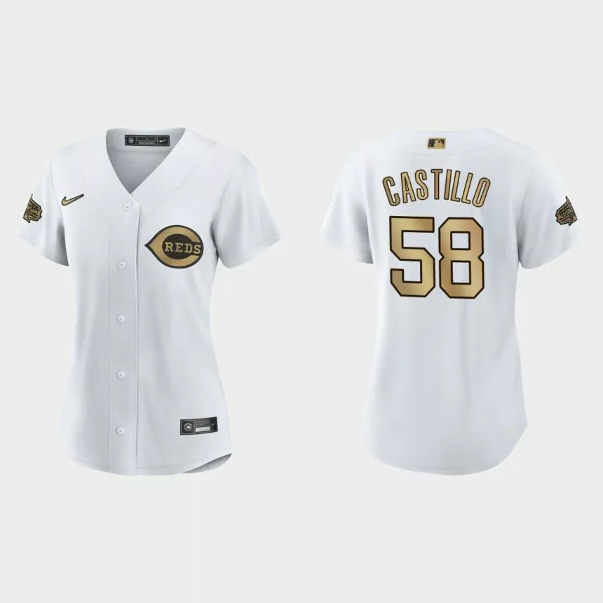 Women Cincinnati Reds Luis Castillo White 2022 MLB All-Star Game Replica Jersey