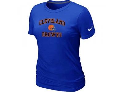 Women Cleveland Browns Heart & Soul Blue T-Shirt